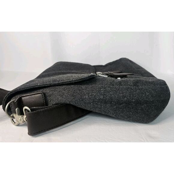 Oviesse Venezia Rumford Men's Messenger Bag Gray Wool Blend - Picture 6 of 12